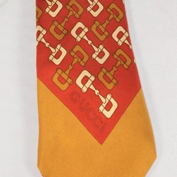 Vintage GUCCI Silk Necktie – Horse bit - Equestrian Theme
